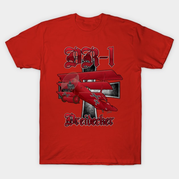 DR-1 Red Baron Triplane WWI Warbird T-Shirt by hobrath